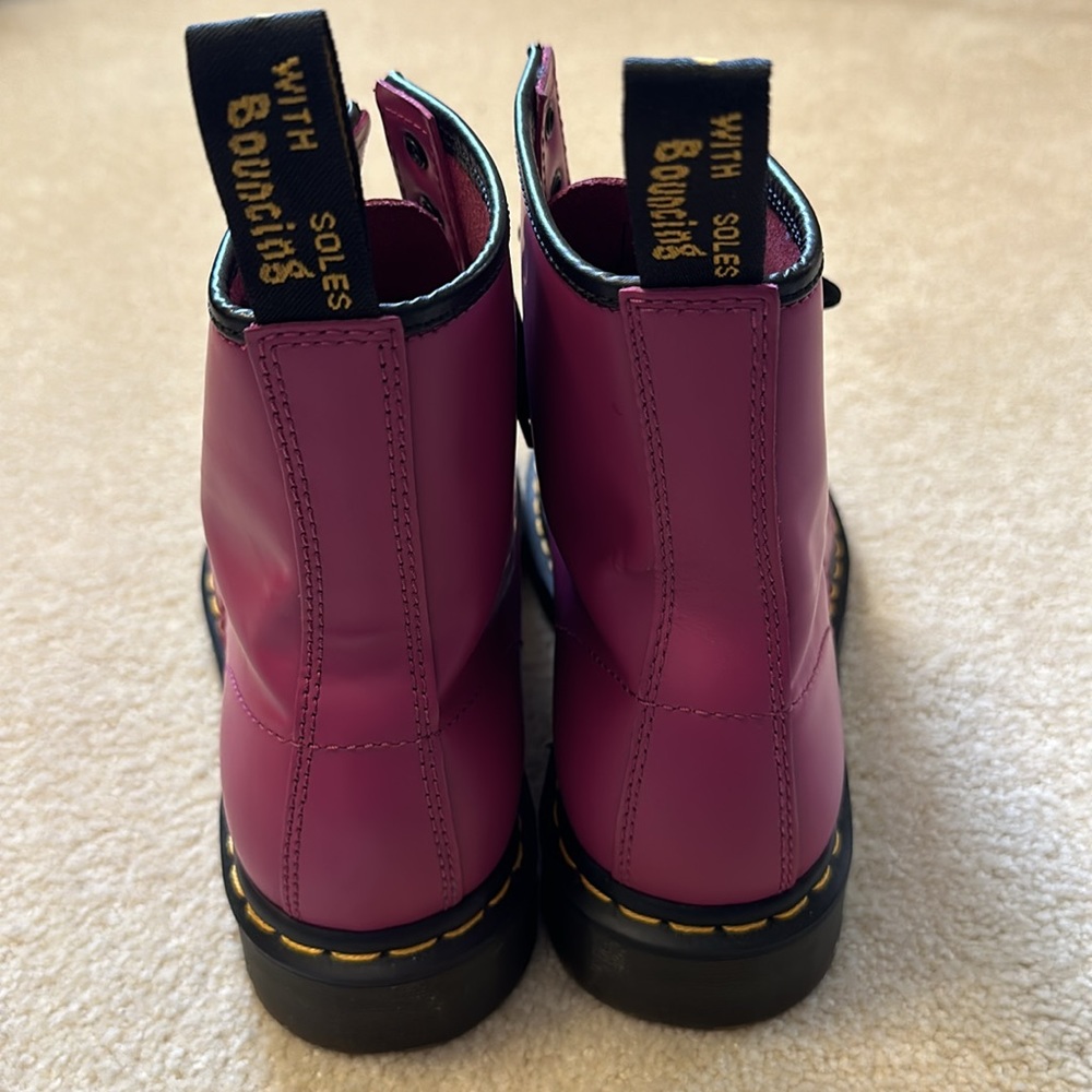 Dr Martins purple leather lace up boots Unisex size womans 12 / mens 11 - Picture 2 of 13